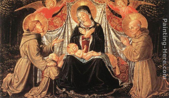 Benozzo di Lese di Sandro Gozzoli Madonna and Child with Sts Francis and Bernardine, and Fra Jacopo